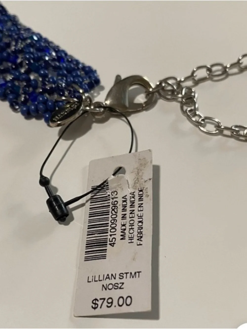 🌺SOLD🌺NWT Chico’s Multi-Strand Blue Ombre Beaded Waterfall Necklace - Picture 10 of 10